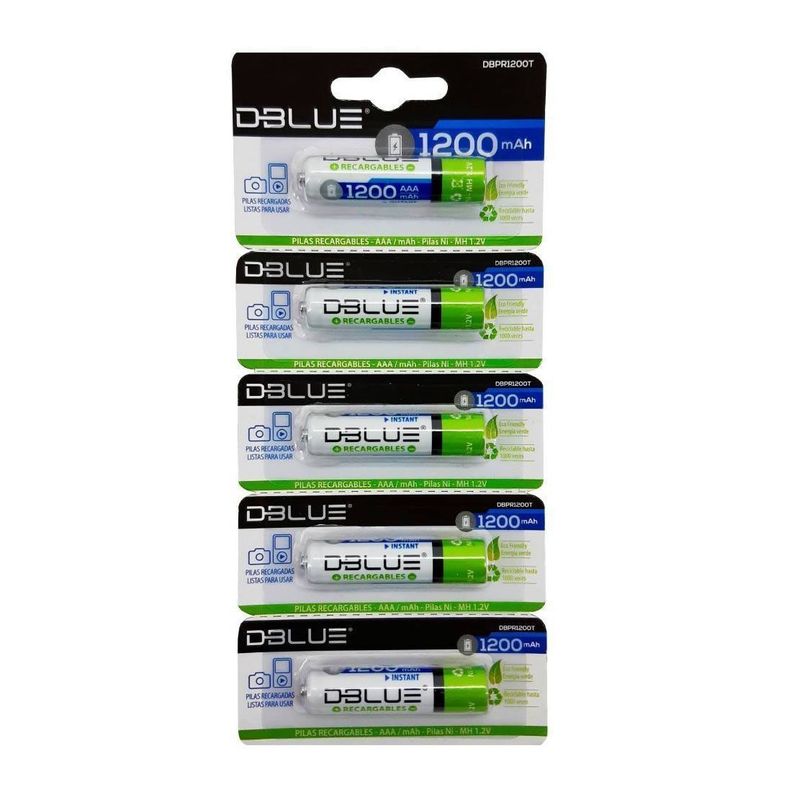 Pack 5 Pilas Recargables AAA Dblue 1200mha-0