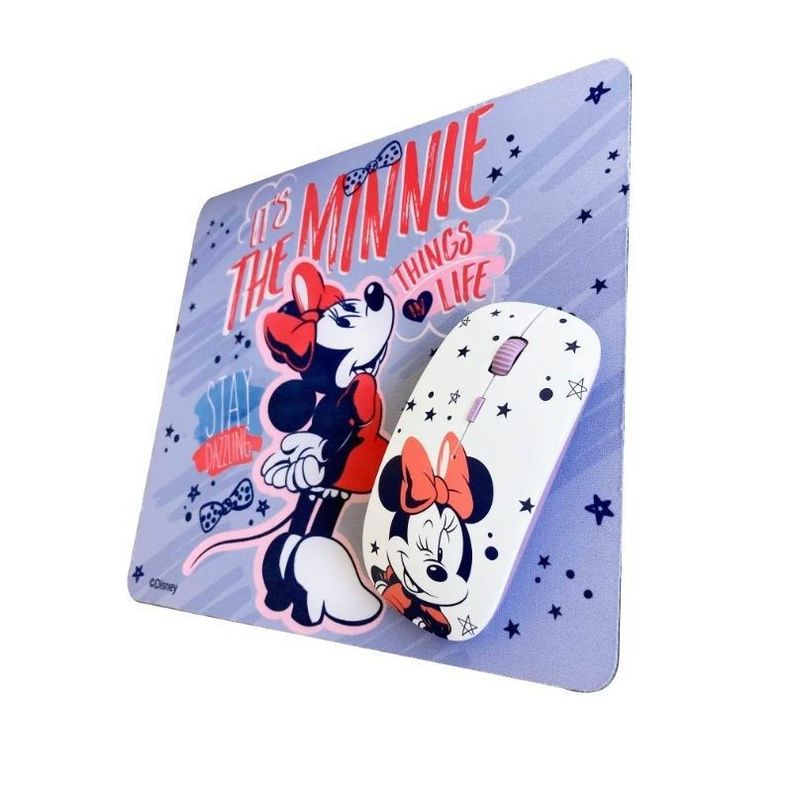 Kit Mouse Inalambrico y Mouse Pad Minnie 2-1