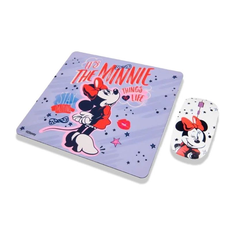 Kit Mouse Inalambrico y Mouse Pad Minnie 2-0