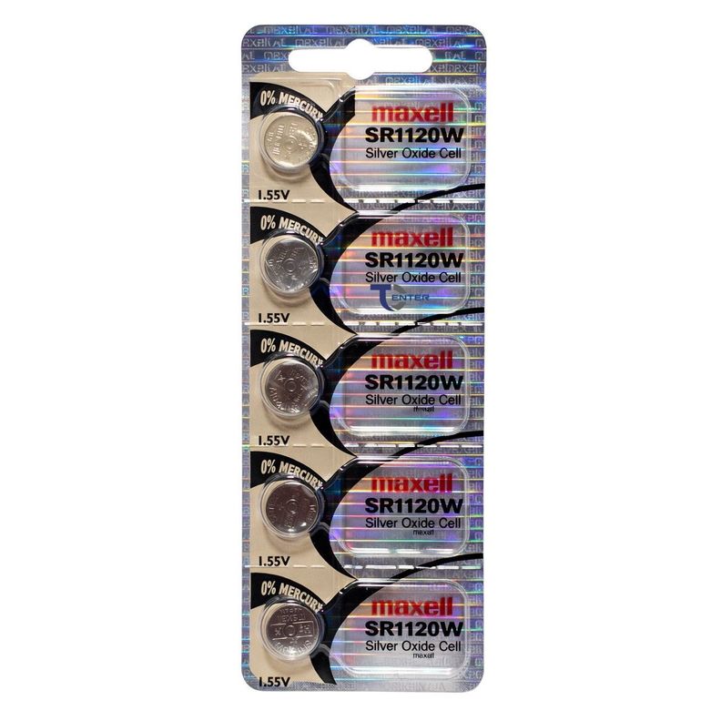 Pack 5 Pilas SR1120SW (391) 1.55v Maxell Tipo Boton Holograma