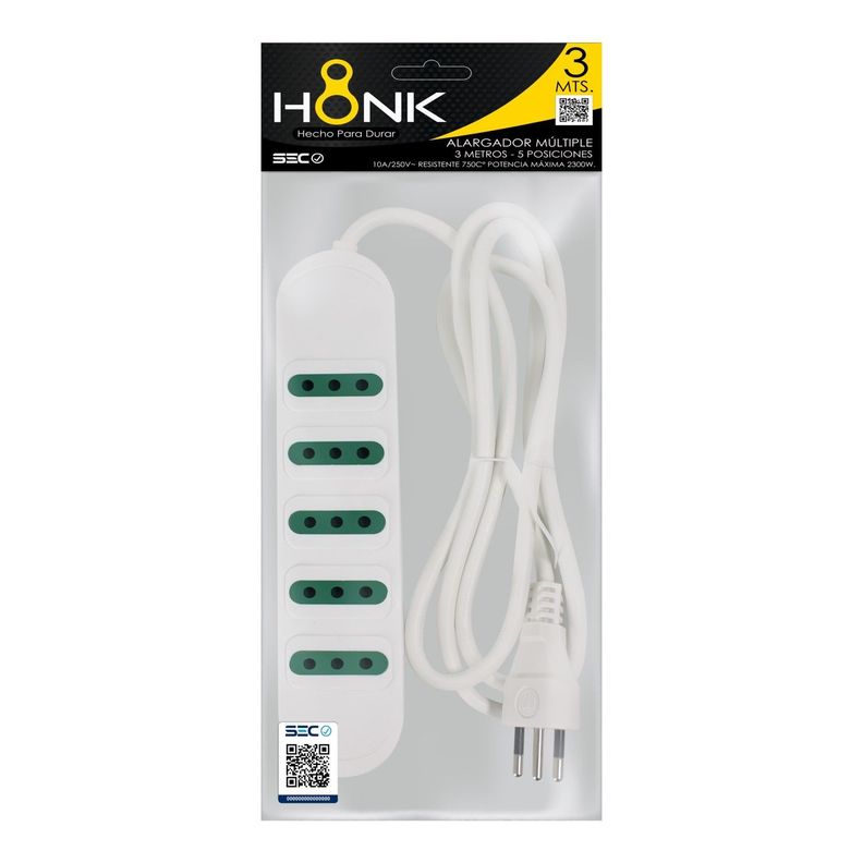 Alargador Electrico Honk 3 Mts 5Pos-2