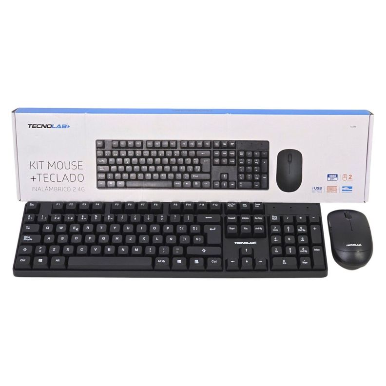 Kit Combo Teclado y Mouse Inalámbrico Tecnolab TL645-6
