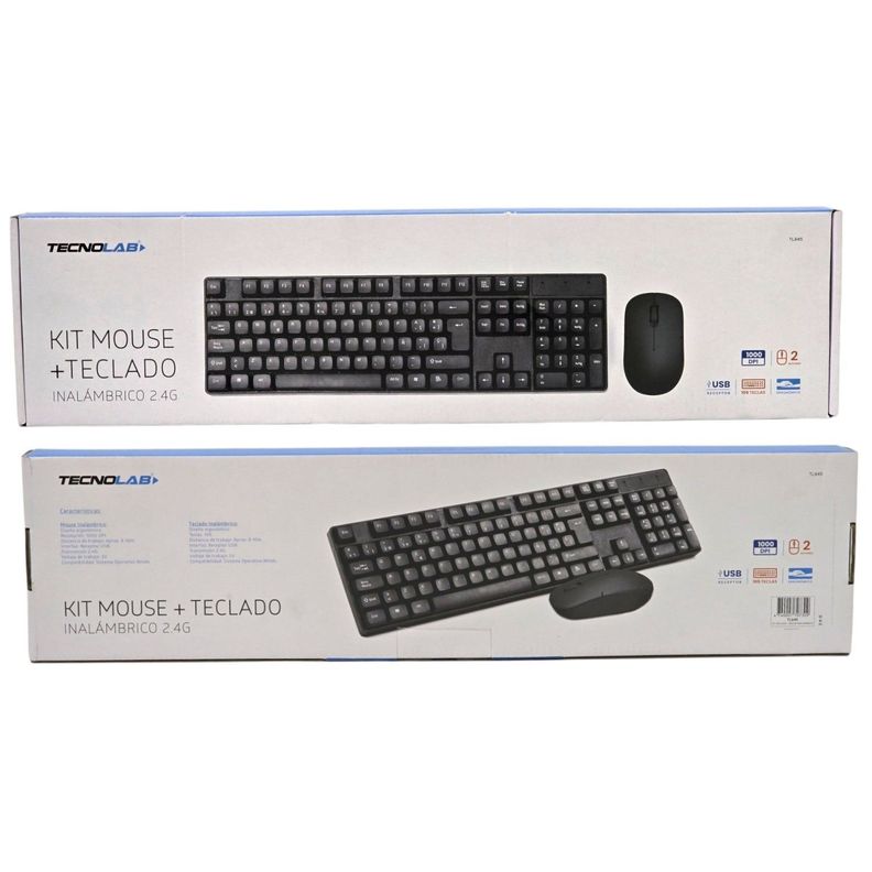 Kit Combo Teclado y Mouse Inalámbrico Tecnolab TL645-7