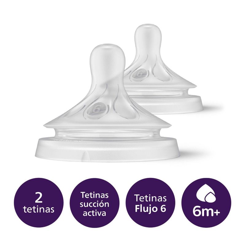 Pack 2 Tetinas Natural 6.0 Avent Flujo Espesos 6m+-1