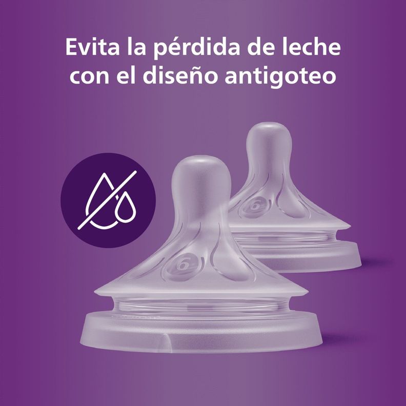 Pack 2 Tetinas Natural 6.0 Avent Flujo Espesos 6m+-3