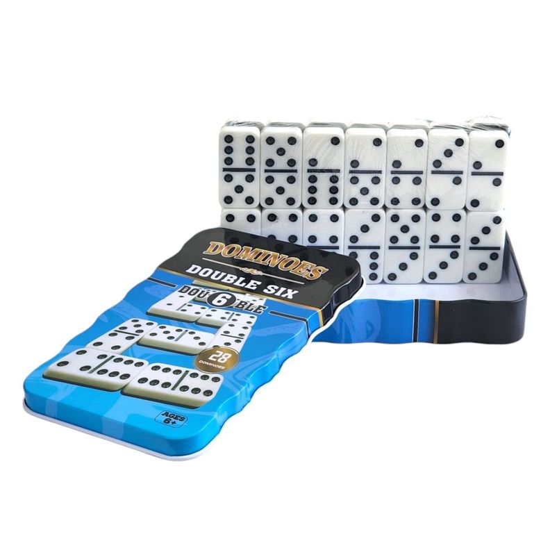 Juego de Domino 28Pz doble color caja metálica 12001-0