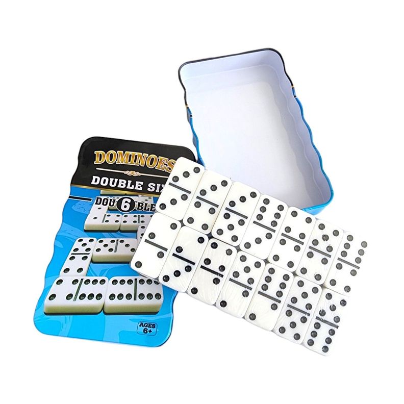 Juego de Domino 28Pz doble color caja metálica 12001-1
