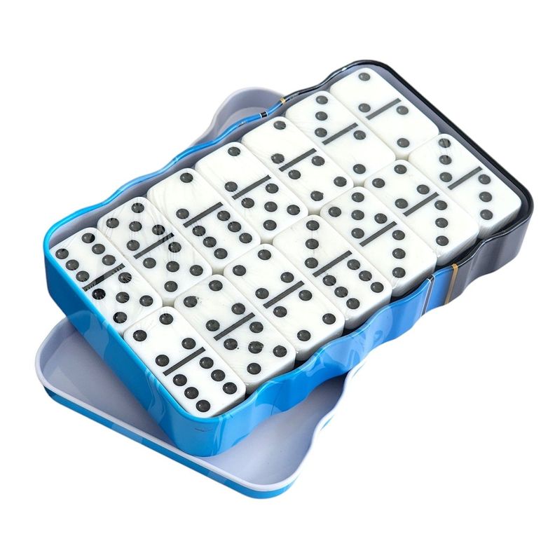 Juego de Domino 28Pz doble color caja metálica 12001-2