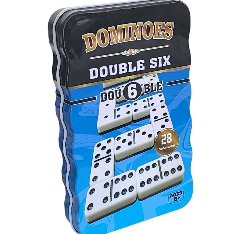 Juego de Domino 28Pz doble color caja metálica 12001-4