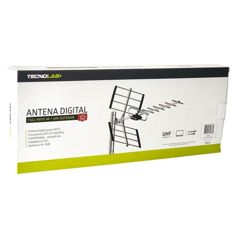 Antena Digital para TV Exterior 10-13 dB HDTV & 4K Tecnolab-2