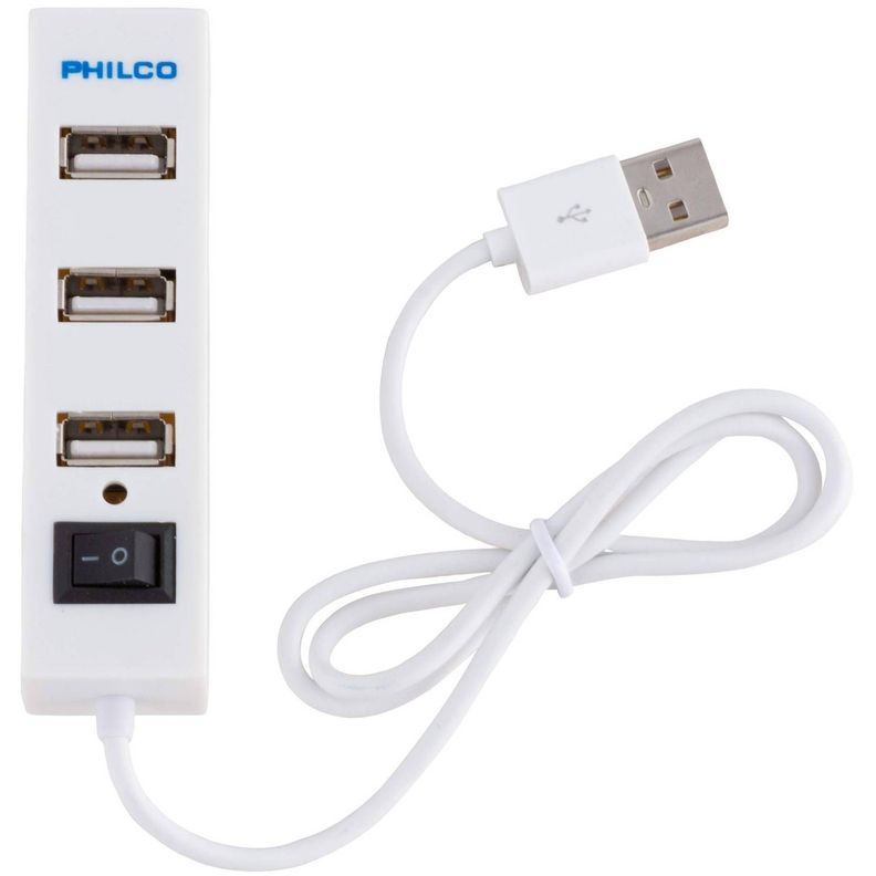 Mini Hub USB 2.0 Philco Blanco 4p-0