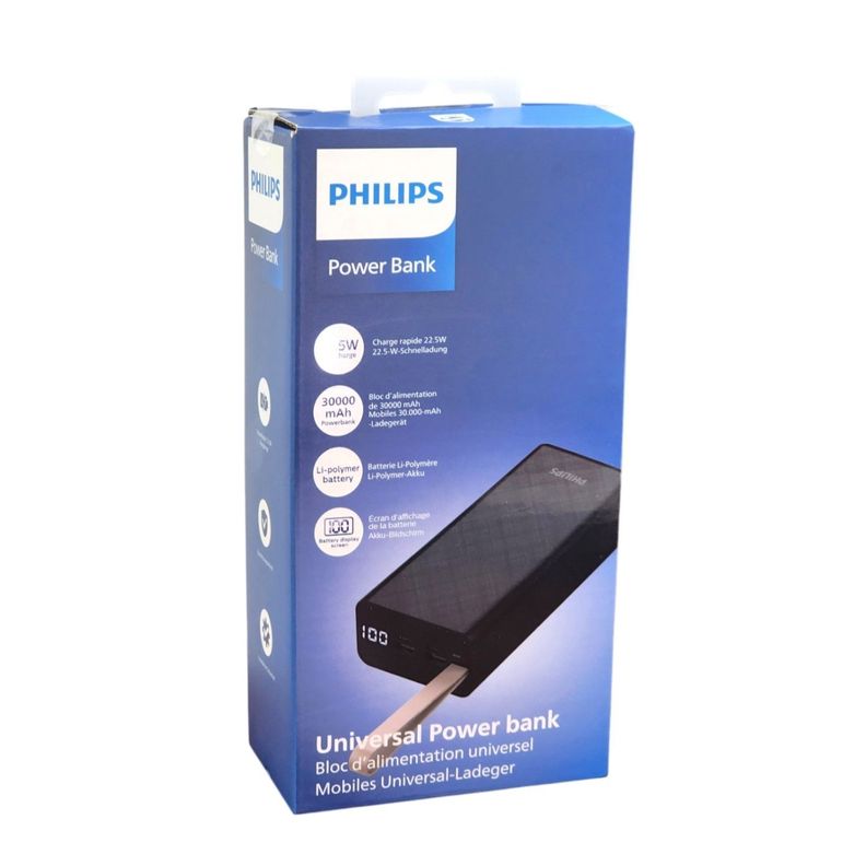 Power Bank 30000 Mah 22.5w Carga Rápida Philips USB-C-4