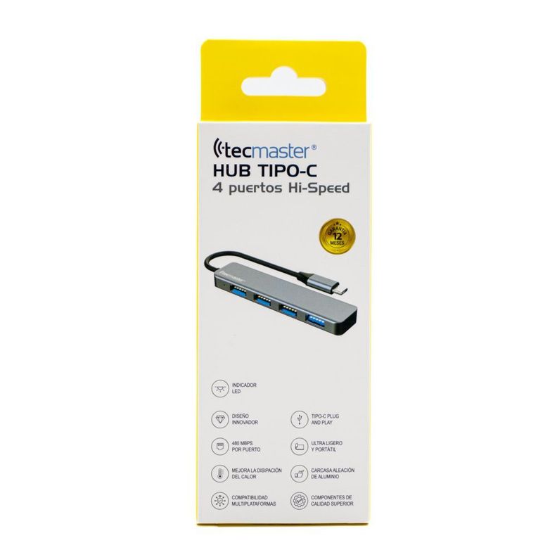 Hub Usb 3.0 Tipo C Tecmaster 4 Puertos-2