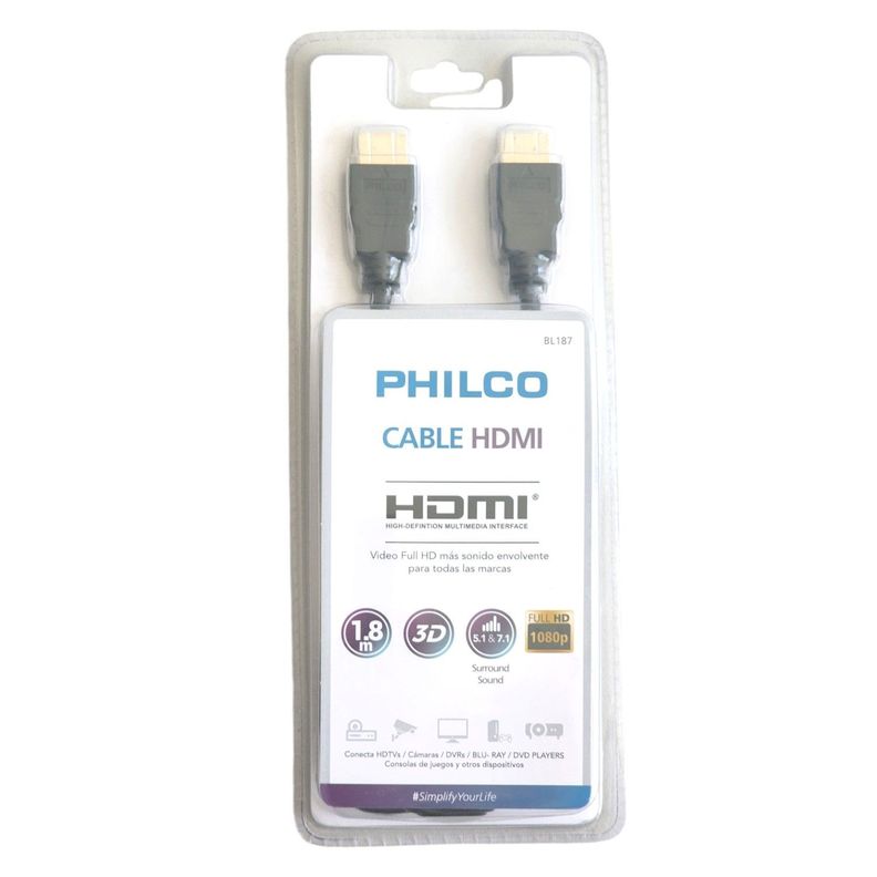 Cable Hdmi 1.8mts Philco Full HD v1.4-1