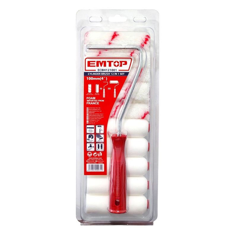 Kit Rodillo 100mm 4” de Pintura + 10 Rodillos Emtop -0