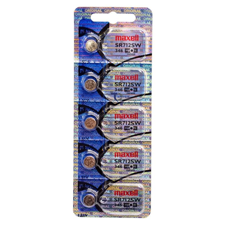 Pack 5 Pilas SR712SW (346) 1.55v Maxell Tipo Boton Holograma
