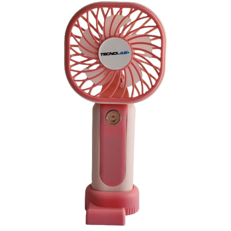 Mini Ventilador Recargable Portátil Rosa Tecnolab TL669P-0