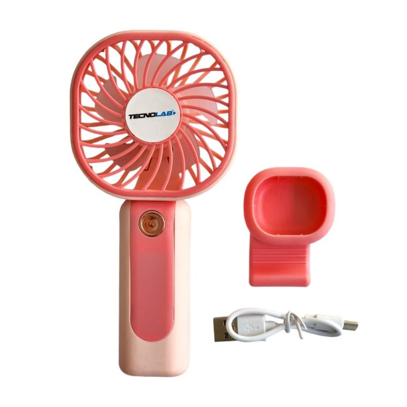 Mini Ventilador Recargable Portátil Rosa Tecnolab TL669P-2