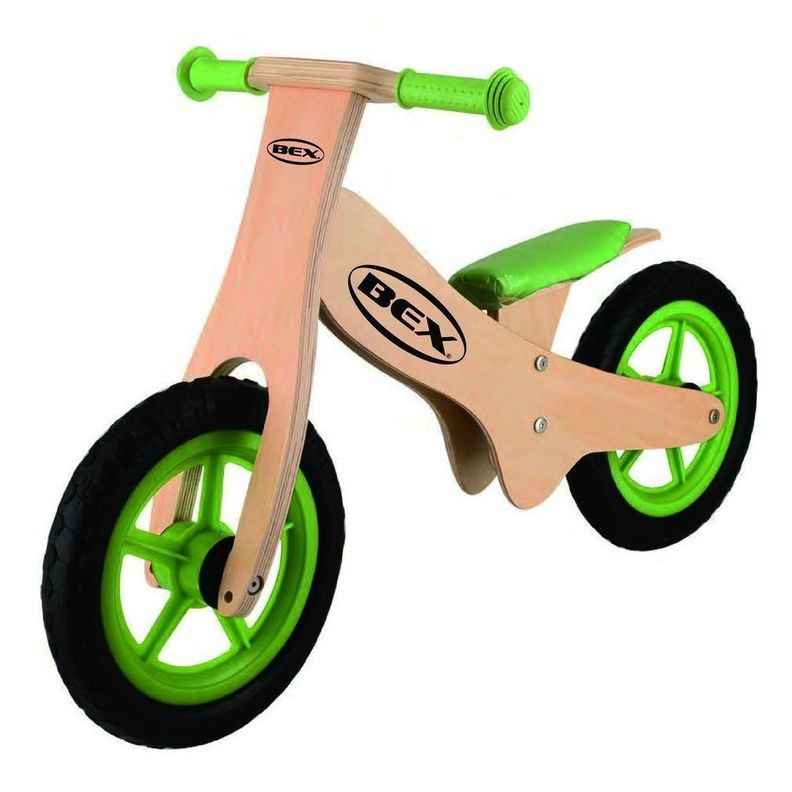 Bicicleta Madera Equilibrio Aprendizaje Sin Pedal Verde Bex-0