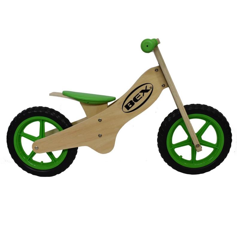 Bicicleta Madera Equilibrio Aprendizaje Sin Pedal Verde Bex-1