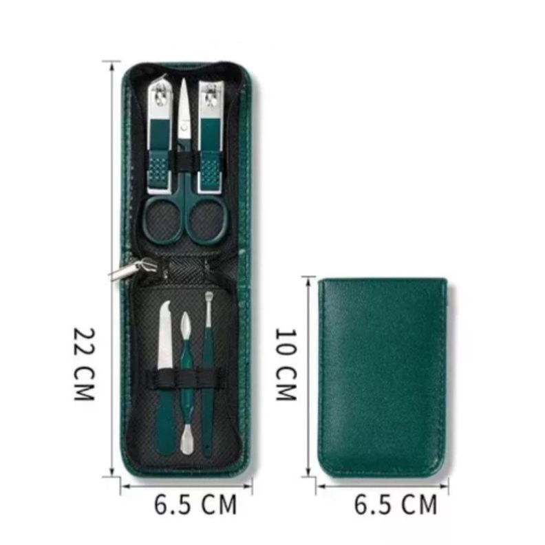 Set Manicure 6 Pcs Profesional Corta Uñas Verde 16463-2