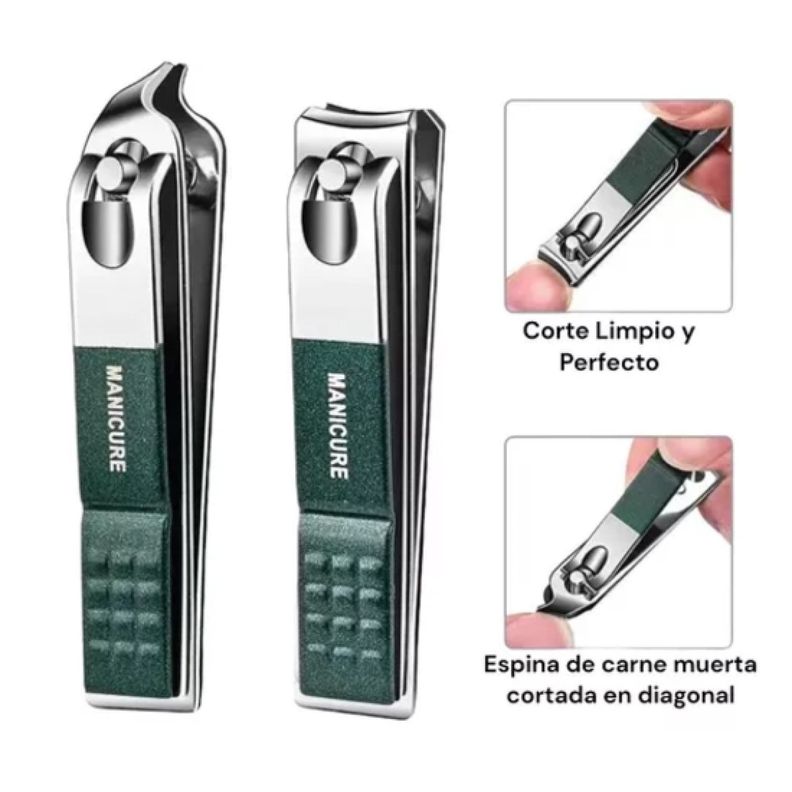 Set Manicure 6 Pcs Profesional Corta Uñas Verde 16463-3