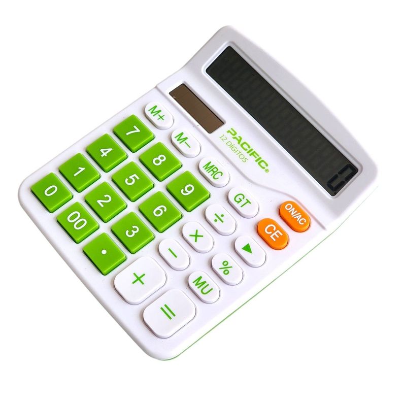 Calculadora Electrónica Pacific 12 dig PAC01122G Verde-0
