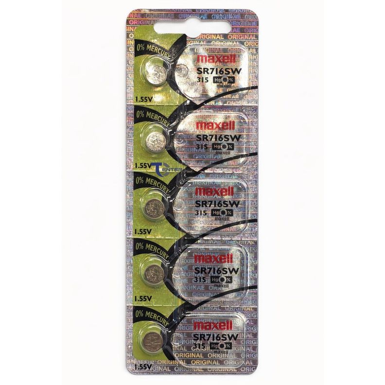 Pack 5 Pilas SR716SW (315) 1.55v Maxell Tipo Boton Holograma