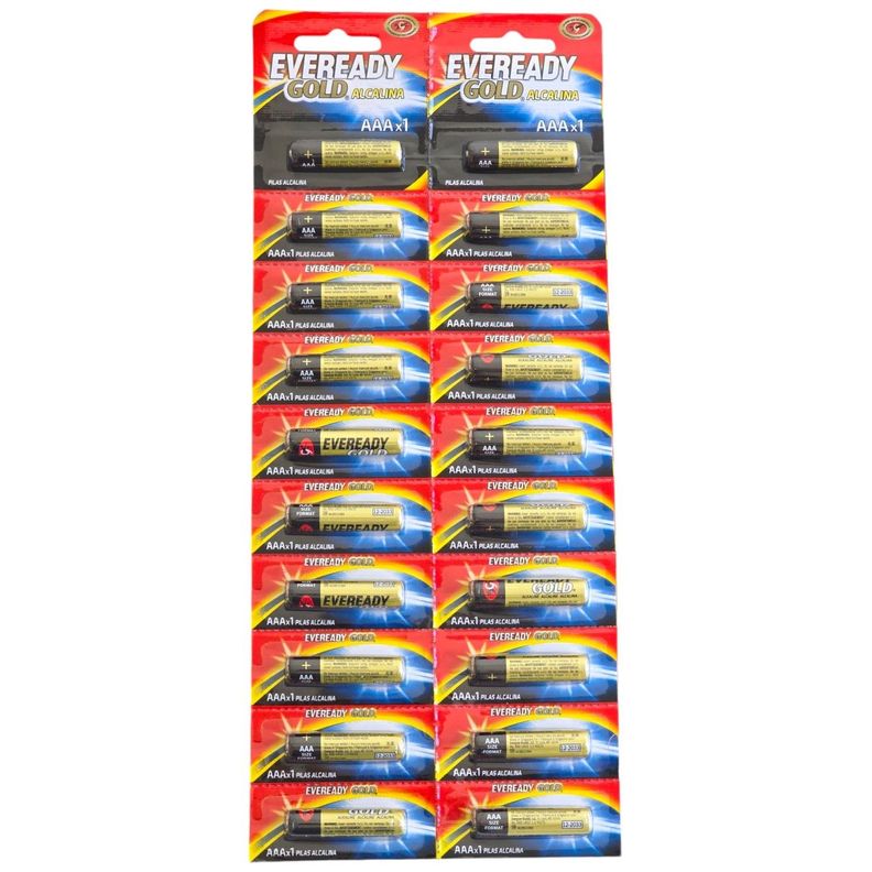 Pack 20 Pilas Eveready AAA Alcalina Tira Prepicada-0