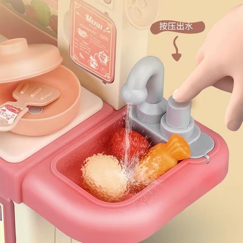Cocina de Juguete con Luces y Agua Rosado-2