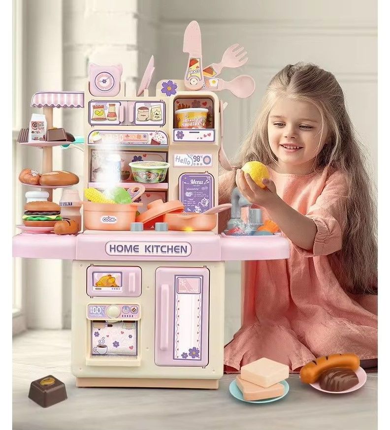 Cocina de Juguete con Luces y Agua Rosado-3