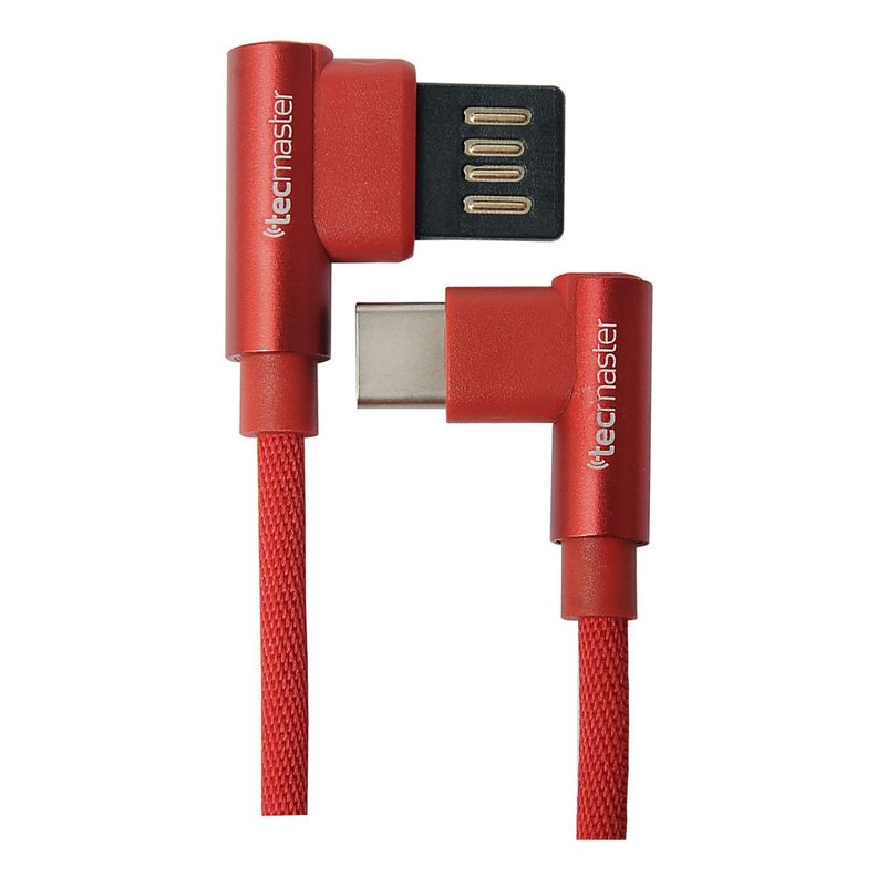 Cable Usb Tipo C Textil 90° Tecmaster Rojo-0