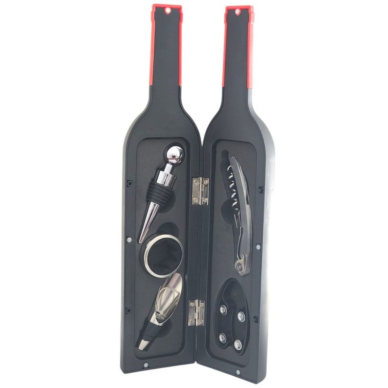 Set 5 Pz Saca Corcho Descorchador Estuche Botella Vino 10189-2