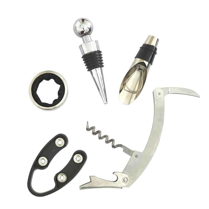 Set 5 Pz Saca Corcho Descorchador Estuche Botella Vino 10189-3
