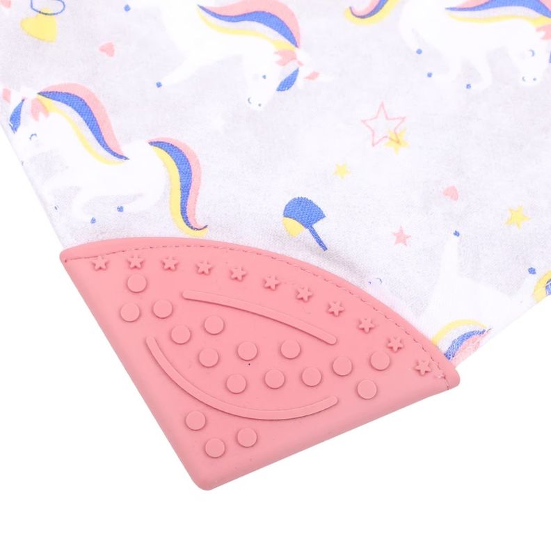 Babero con Mordedor Infanti Impermeable Unicornio-1