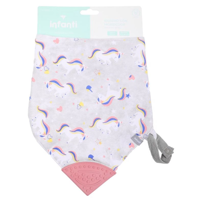 Babero con Mordedor Infanti Impermeable Unicornio-4