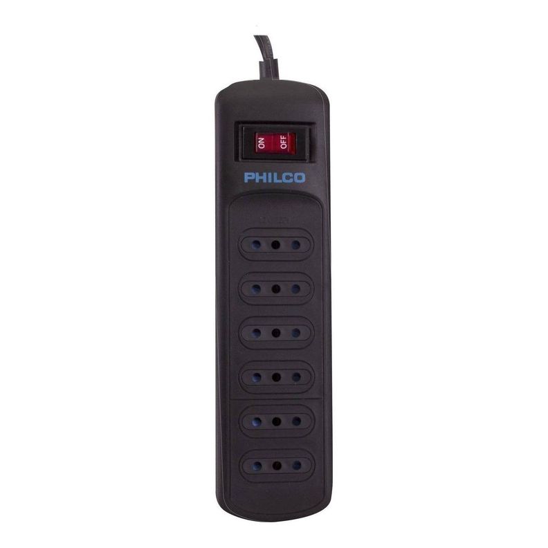 Alargador Protector Sobrevoltaje Philco 918 Joules Negro-0