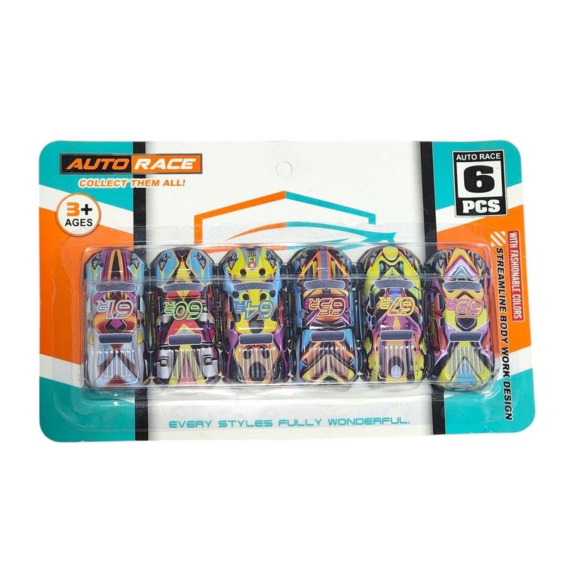 Set 6 autitos Multicolor Auto Race 55254-0