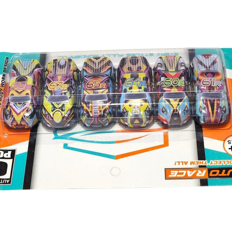 Set 6 autitos Multicolor Auto Race 55254-1