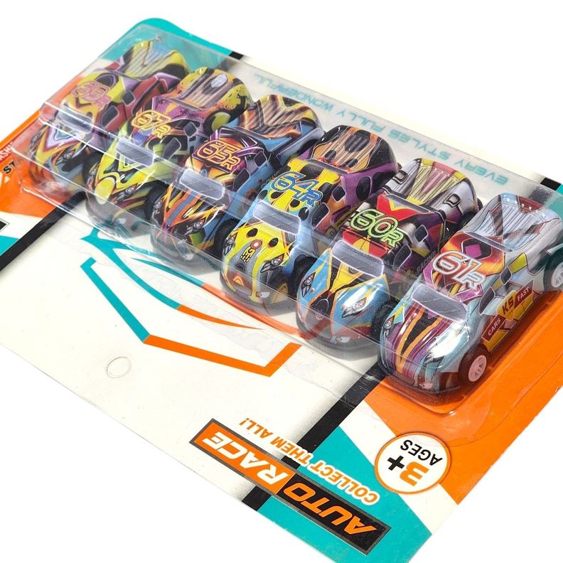Set 6 autitos Multicolor Auto Race 55254-2