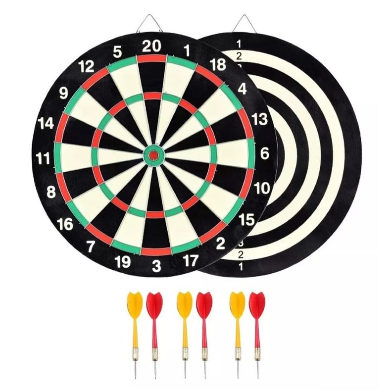 Juego De Dardos Tiro Al Blanco Tablero 37cm Reversible 10035-0