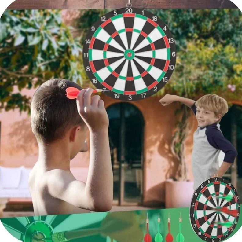 Juego De Dardos Tiro Al Blanco Tablero 37cm Reversible 10035-7