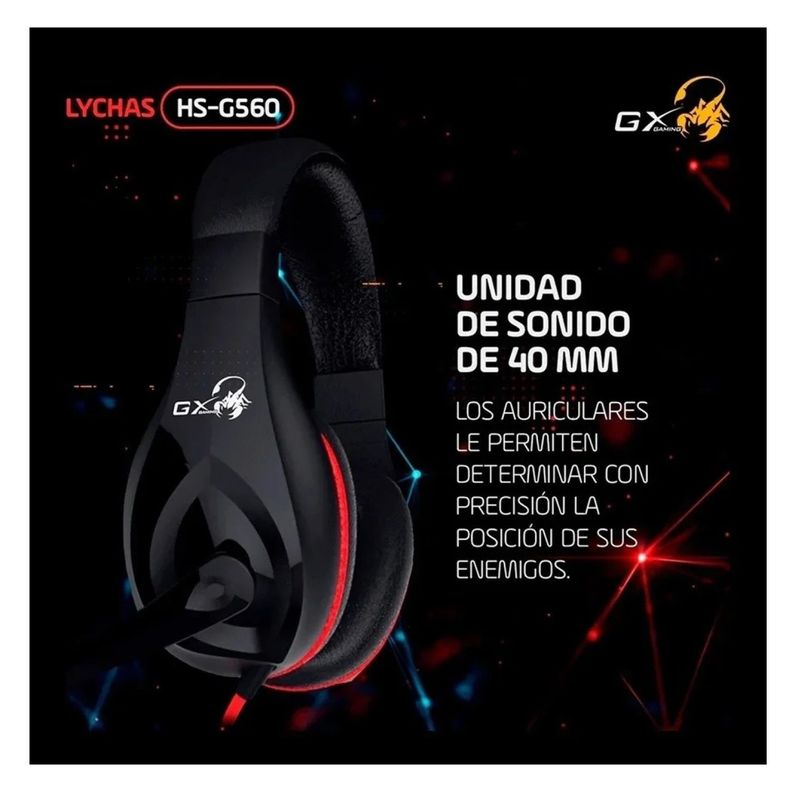 Audífonos Gamer Cable 2mt Jack 3.5 Headset Hs-G560 Genius-3
