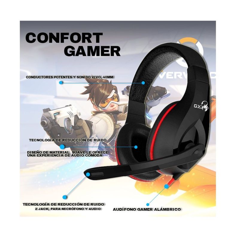 Audífonos Gamer Cable 2mt Jack 3.5 Headset Hs-G560 Genius-5