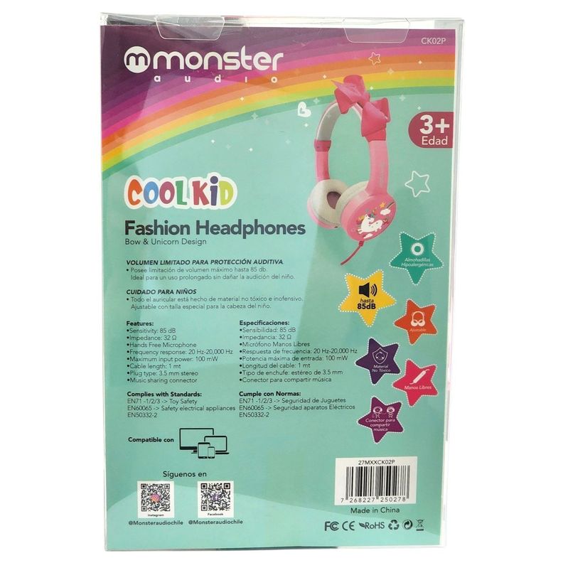 Audífono para Niña Monster con Lazo Diseño Unicornio CK02P-6