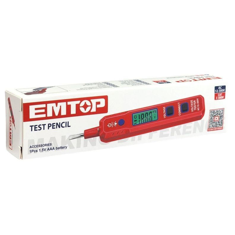 Probador Tester Digital Lapiz 12-300V EMTOP ETPL30021-5