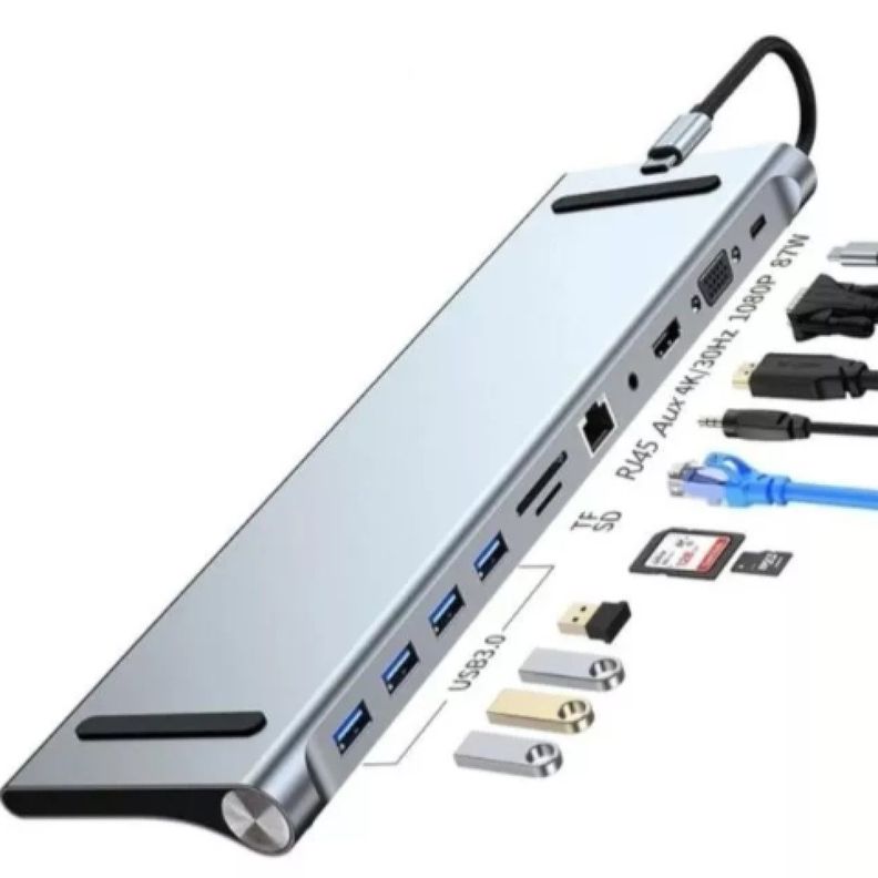 Hub USB Multipuerto USB-C Tecnolab 11 en 1 TL363-0