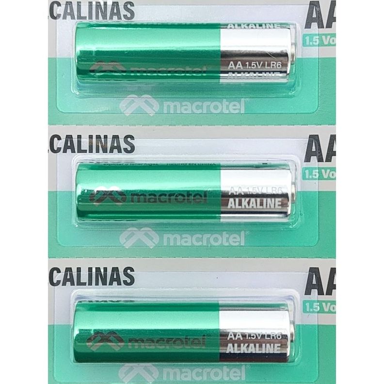 Pack 5 Pilas Alcalinas AA Prepicadas 1.5 Volt Macrotel-1