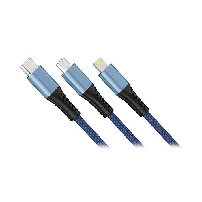 Cable Usb Master G 3 En 1 Micro Tipo C y Para IPhone-0