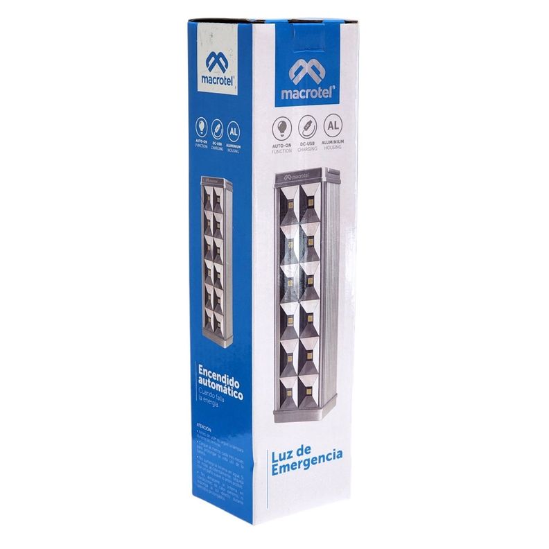 Lámpara De Emergencia 12 Led 3w Macrotel MS3305H-6